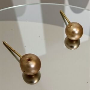 14K Gold Plated Vintage Faux Pearl Earrings | Classic Studs